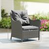 Rattan Garden Chairs Set of 2, Outdoor Rattan Chairs with Cushions, Armrests and High Back, PE Wicker Garden Armchair with Steel Frame for Balcony