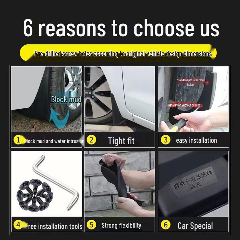 

2024 Camry Ninth Gen No-Drill Mudguards: Custom Fit Soft Rubber Car Accessories 2024 Sport/PLUS