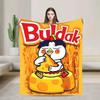 Ramen Buldak Spicy Chicken Blanket  Warm Aesthetic Plush Throw Blanket For Home Decor Travel Flannel Bedspread Bed Cover