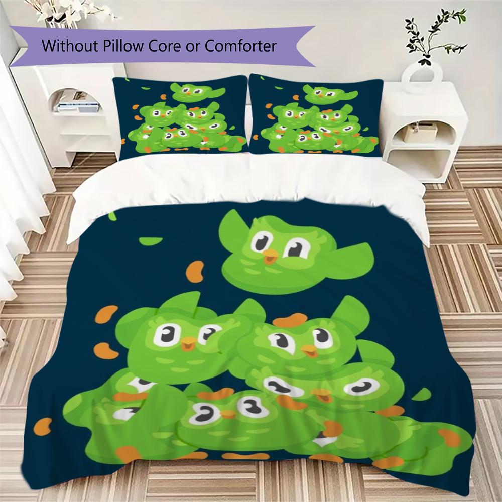 Doolingo-inspired Pattern Bedding,Quilt Set Quilt Cover Pillowcase Home Birthday Gift (1*duvet cover+2*pillowcase,without core)XSJT0917295