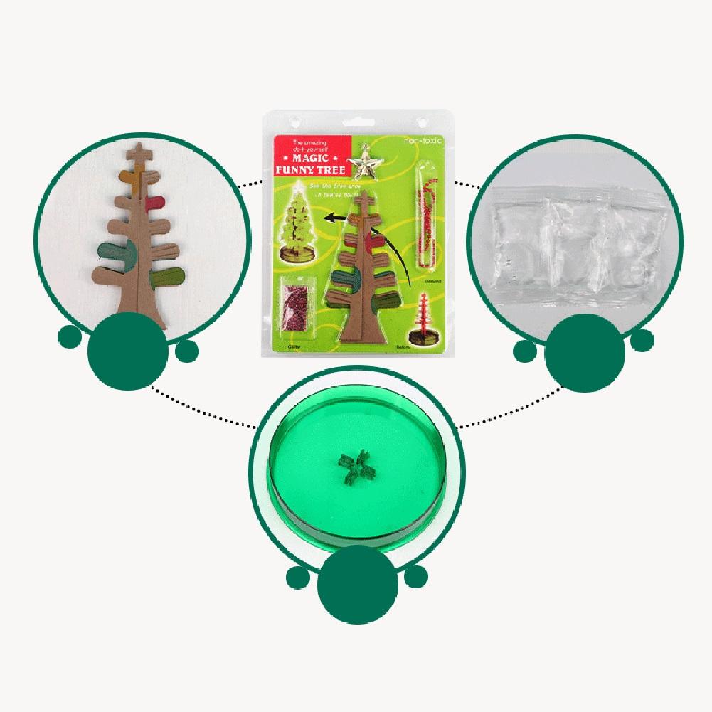 Mini Magic Christmas Tree Decor Educational Artificial Paper Xmas Tree Decors Novelty DIY Fun Xmas Gift for Adults Kids