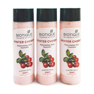 Odżywcze mleczko do ciała z zimową wiśnią (3 x 190 ml), Bio Winter Cherry Odmładzający Zestaw Odżywczy do Ciała,