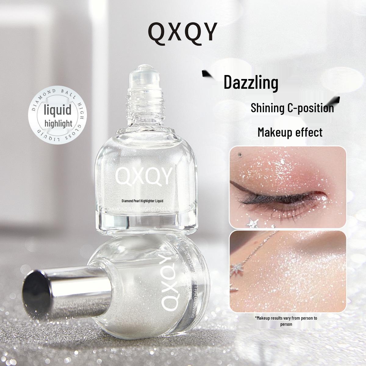 QXQY Diamond Rollerball Pearlescent Liquid Highlighter: Super Sparkle for Inner Corner & Under Eye. 10ml