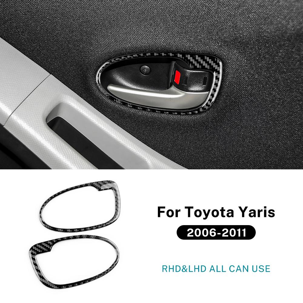 Carbon Fiber Style Door Handle Sticker for Toyota Yaris 2006-2011 LHD RHD