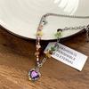 Color Dopamine Necklace Titanium Steel Does Not Fade Ethnic Style Beaded Jewelry Accessories Women Smiley Face Pendant Collarbone Chain Women