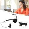Bluetooth Telephone Headset Single Ear Wireless Customer Service Headphone with Rotatable Mic for PC