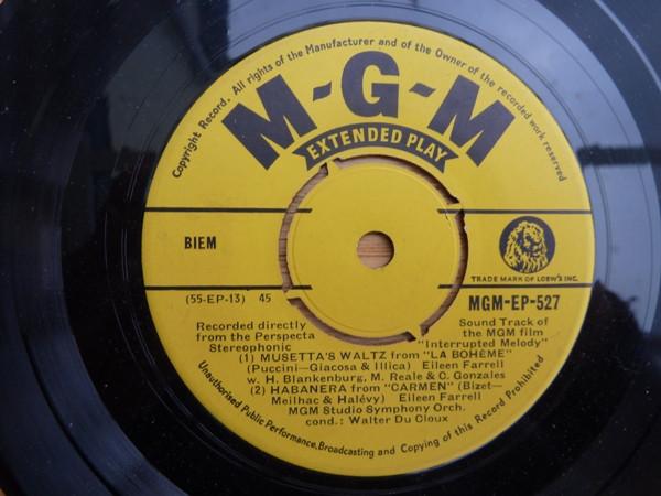

7-дюймовая пластинка EILEEN FARRELL Interrupted Melody EP №. 1 MGM EP527 MGM Records 1955 Великобритания Классика Б/у