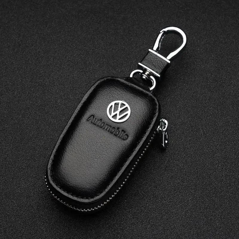 

2025 Горячий кожаный держатель-органайзер для автомобильных ключей Сумка для Volkswagen Sharan Golf Passat MK5 Touareg Tiguan Vento Хранение ключей Аксессуар чёрный
