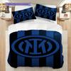 Inter Milan Emblema a Strisce Set da Tre Pezzi (1 * copripiumino + 2 * federa, senza nucleo) Regalo di compleanno di Natale Copripiumino e federa