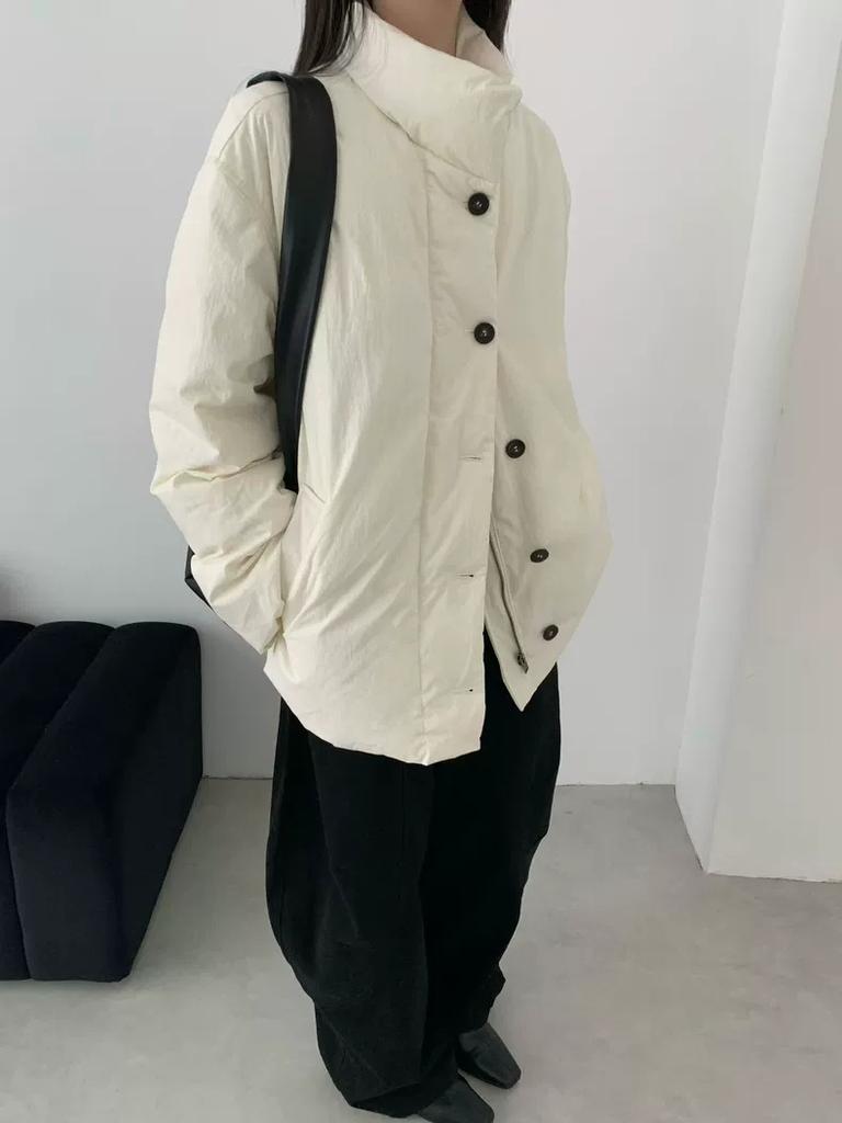 Yuyan, simple basic versatile stand-up collar warm short white duck down jacket women's new autumn and winter coat