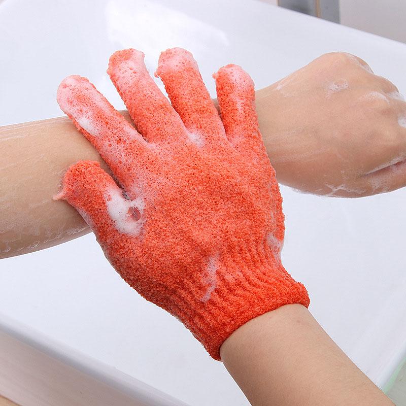 Nylon Shower Bath Glove Exfoliating Mitt Glove Skin Wash Spa Massage Foam Sponge Scrub Body Scrubber Cleaner Glove for Bathroom
