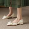 Schwarze Kawaii-Damen-Sommerschuhe, eckige Zehenpartie, niedlicher niedriger Absatz, elegant mit Schleife, für Damen, 2025 Rot Y2k im Angebot, Chic Point