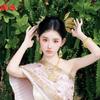 Elegant Leaf Hair Stick with Crystal Filigree Buyao for Women Girl Buyao for Ethnical Thai Headpieces Hair Jewelry