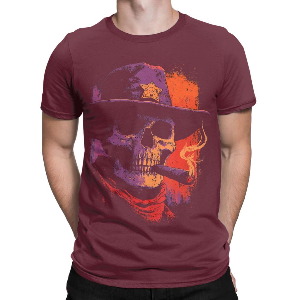 Skeleton Smoking Tshirt For Unisex Awesome Pure Cotton Tees Crew Neck Short Sleeve T Shirts Summer Clothing
