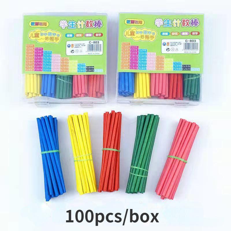 100ks/8cm Matematická barevná počítací tyčinka Dětské výukové vzdělávací hračky Montessori učební pomůcky Předškolní pomůcky pro výuku matematiky
