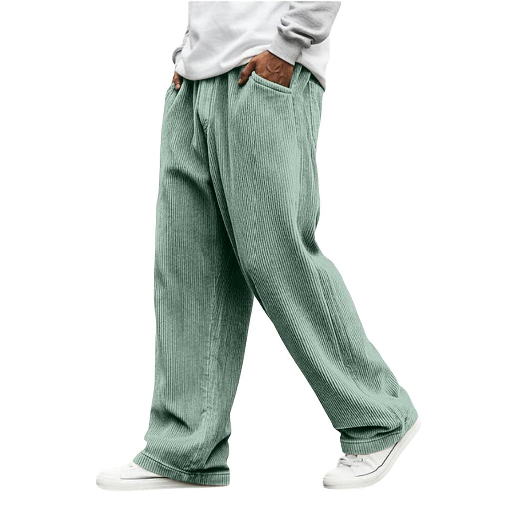 Herren Relaxed Fit Cord Stretch Taille Gerade Beine Hose