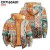 Men's Print Long Sleeve Pocket Coat Fashion Plus Velvet Overcoat