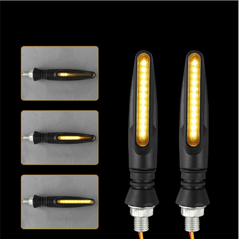Authentic Motorcycle LED Lights High Bright Turn Signal Indicator Lights Front Rear White Day Running Lights Flowing Brake Lamps