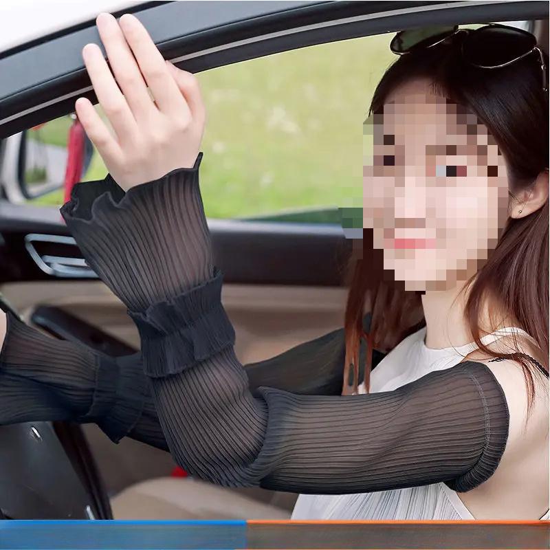 Sun-protective Sleeve Soft Silk Gloves Long Mittens Breathable Sunscreen Sleeves Summer Women Clothes Accessories Arm Warmer