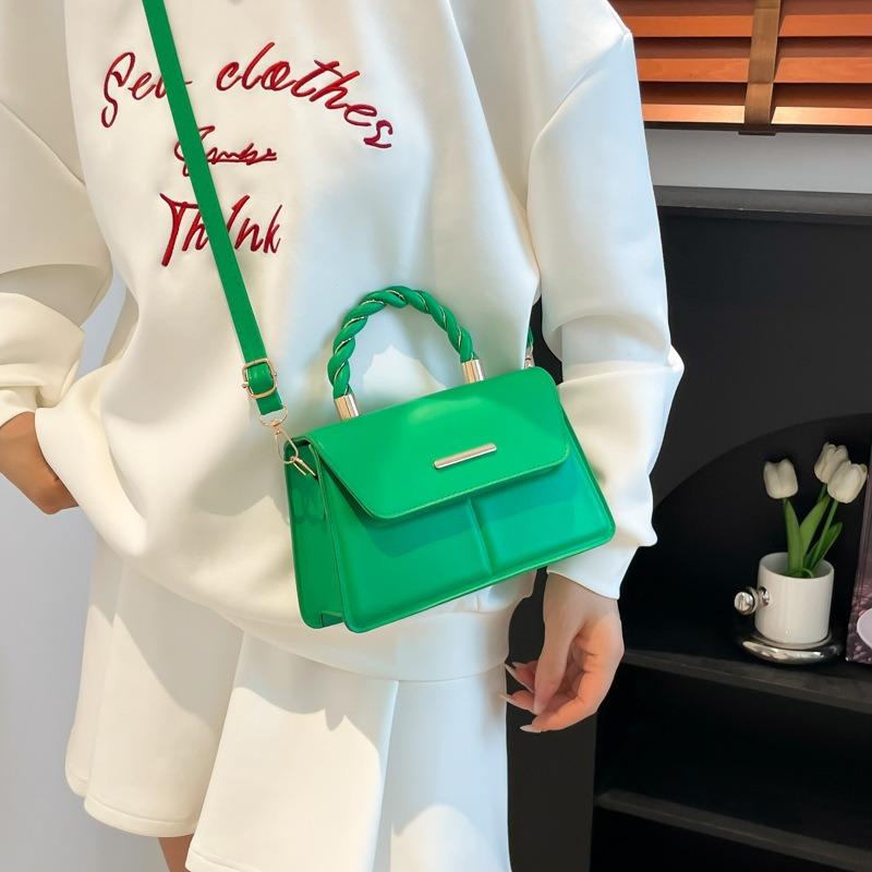 Texture  Summer New Simple Casual Solid Color Shoulder Messenger Bag Versatile Temperament Portable Small Square Bag