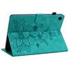 For Samsung Galaxy Tab A9 Protective Case Lily Flower Imprint PU Leather Tablet Case with Card Slots