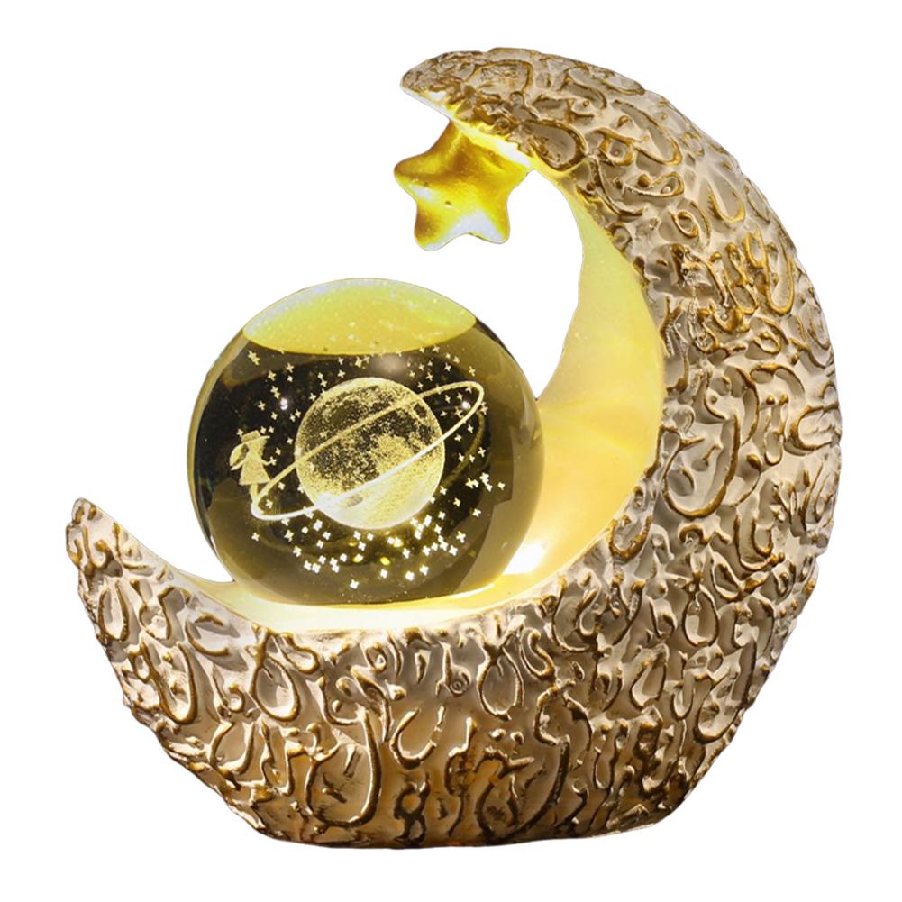 3D Crystal Ball Table Lamp with Resin Light Base Crystal Lamp Atmosphere Lamp Home Decor Present for Women Girls