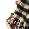 Scarf Autumn and Winter Women's Senior New Black and White Plaid Korean Couple Warm Student Thickened Scarf Men