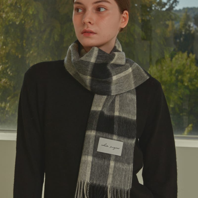 White Project SMALL PATTERN VIRGIN WOOL MUFFLER [4COLOR]