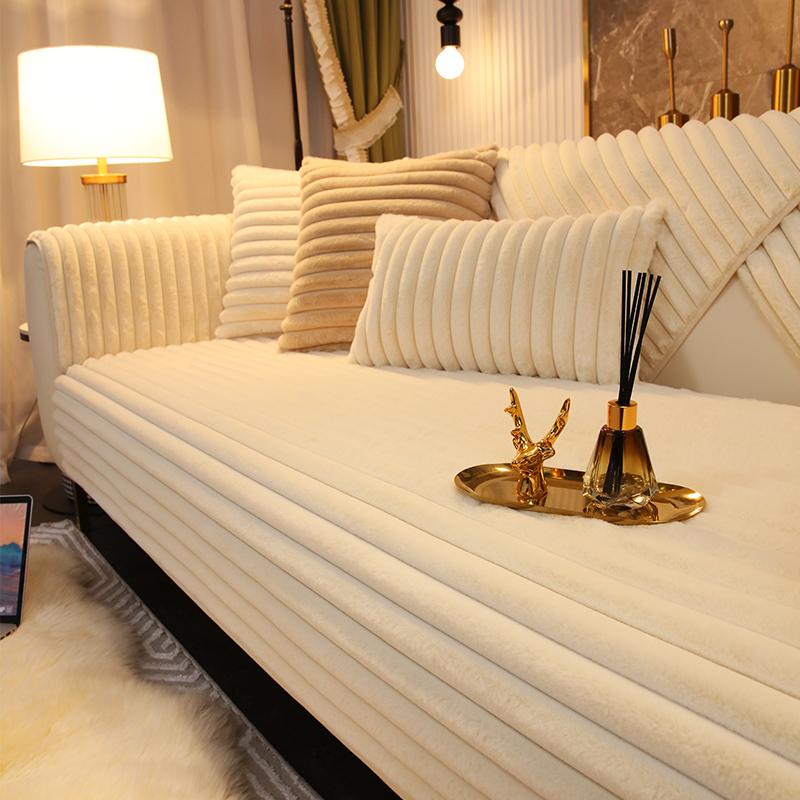 

Утолщенный плюшевый чехол для дивана с кроликом для гостиной, мягкие нескользящие подушки, съемный моющийся чехол для дивана, домашний декор 70x70cm