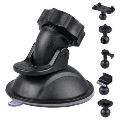 Car Suction Cup for Dash Cam Holder Vehicle Video Recorder On Windshield and DashBoard Mount with 5 Types Adapter 360 Degree