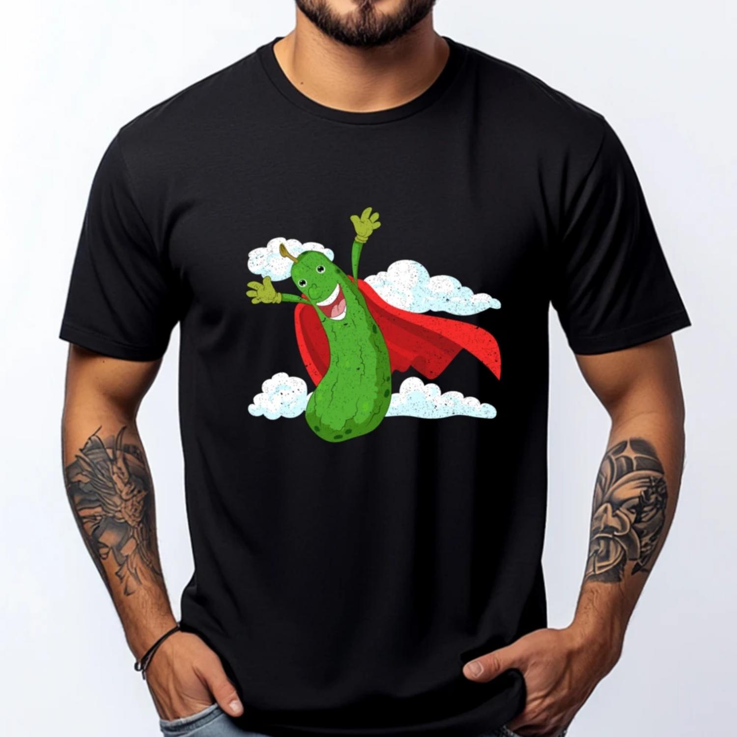 Pickle Cucumber Lover Veggie Vegetable Pickle White T Shirt Men Adult Luxury Brand Clothes New Years Eve S чёрный