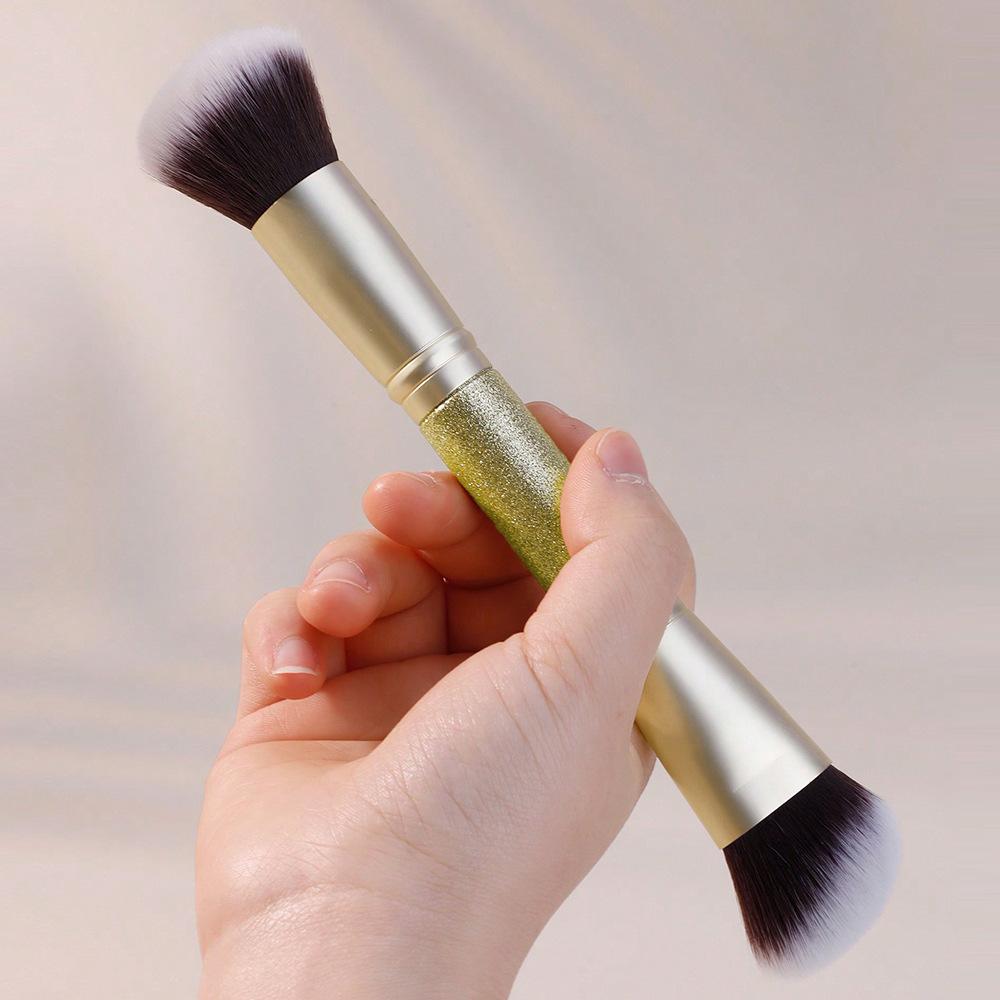Double-head Makeup Brush, Oblique-head Foundation Brush, Round-head Blush Brush, High-gloss Brush, Single Multi-function One-brush Dual-purpose Brush