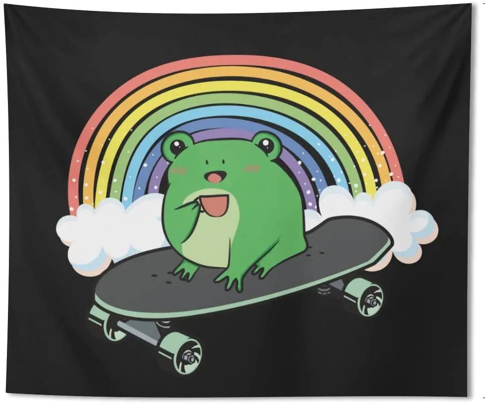 Cute Cartoon Frog Decorative Tapestry Home Wall Decor Office Living Room Tapestry