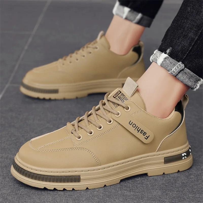 Fashion Casual Shoes for Men Breathable Work Fashion Sneaker Low Top Leather Flats for Male Formal Dress Walking Office Shoes