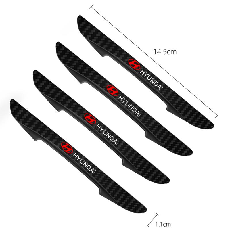 4pcs Car Logo Door Anti-Collision Protective Strip Sticker For Hyundai Tucson IX35 I30 I20 Kona Coupe Veloster I40 Getz ZZ36