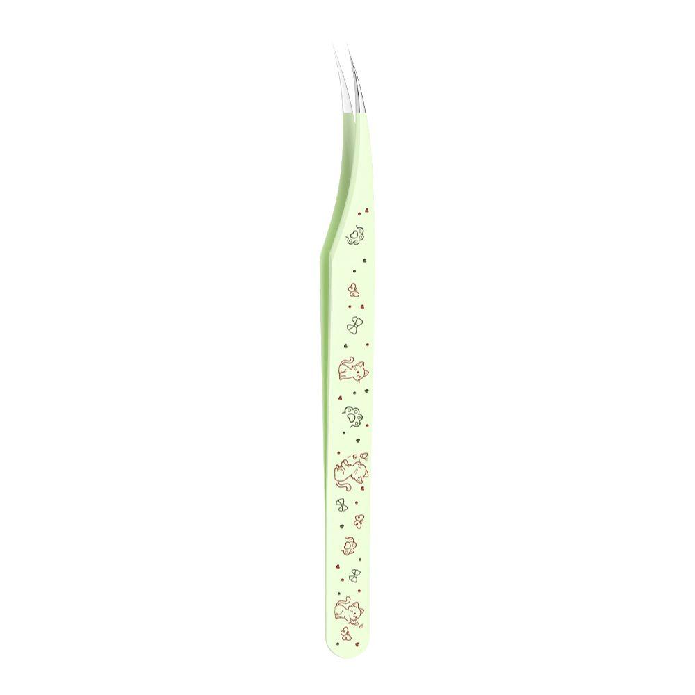 Stainless Steel Scrapbook Tweezers High Precision Anti-static Lash Extension Tweezer Cartoon Pattern False Eyelash Tweezers