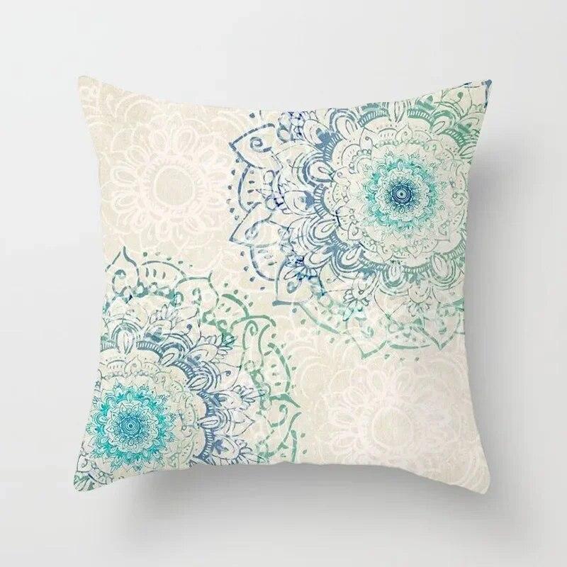 45x45cm Colorful Abstract Mandala Print Pillowcase Comfortable Sofa Car Seat Waist Cushion  Cover Modern Home Decor