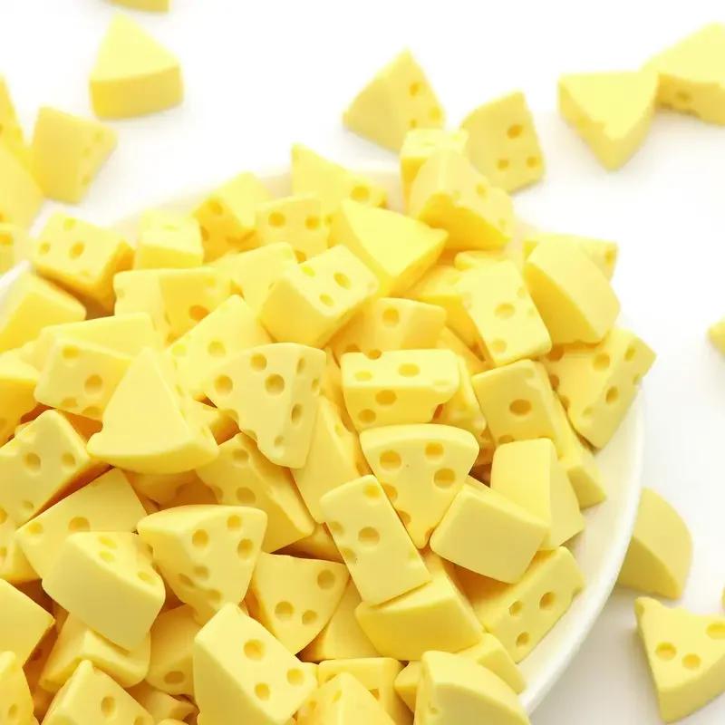 10pcs Mini Resin Simulation Yellow Cheese Phone Case Resin Material Accessories Used for DIY Decoration of Handicraft Projects