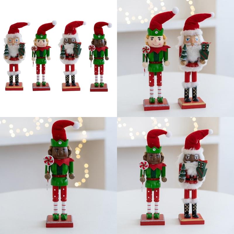 Colorful Soldier Christmas Soldier Dolls Decorations Soldier Wood Christmas Walnut Soldier Winter Table Toppers
