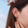 Yori 18K Gold Plated Stainless Steel Ear Clamps Dual Tone Curved Design Elegant Modern for Any Occasion Jewelry NEW