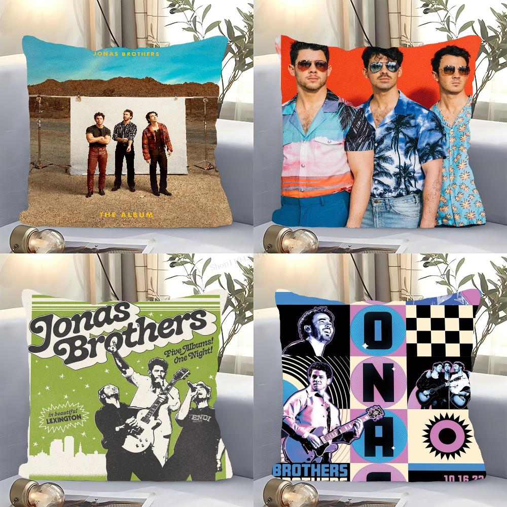 Panika Chen Unisex Band J-Jonas B-Brothers Pillow Case Square Pillow Bedroom Sofa Leisure Comfort Cushion Car Living Room Home Decoration 40X40