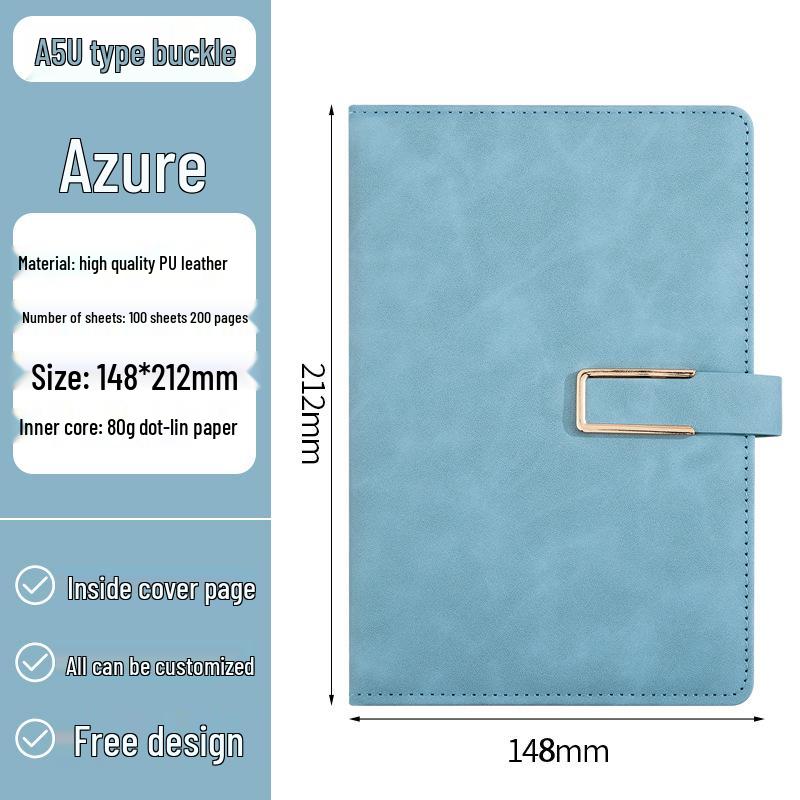 Custom Logo Business Notebook - Soft Leather, Thick, High-Quality Buckle Diary In Gift Box
