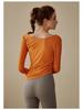 Women's Autumn V-Neck Long Sleeve Yoga Top - Nude Feeling, Ideal for Running, Fitness, and Pilates