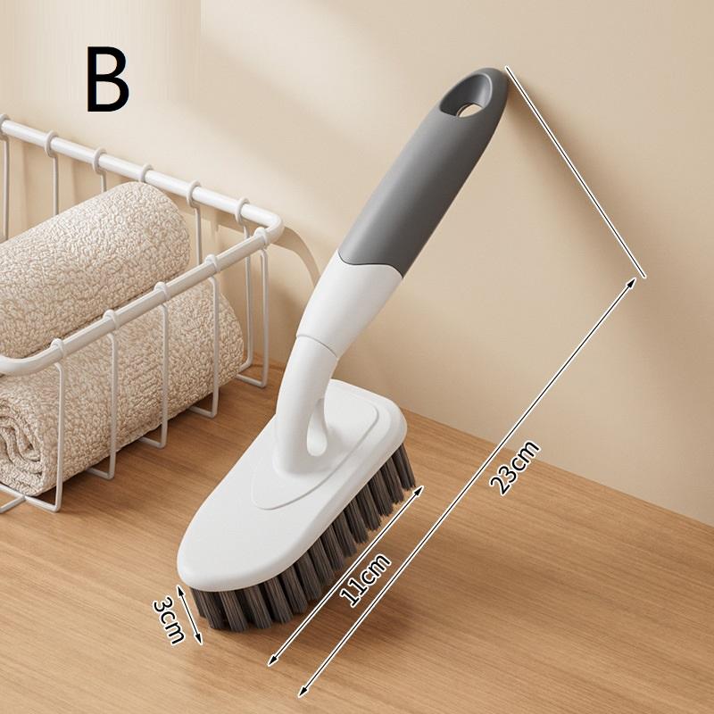 Teleskopik Uzun Saplı Temizlik Fırçası Banyo Fayans Tuvalet Üçgen Fırça Çok Fonksiyonlu Çift Fırça Başlıklı Yer Fırçası