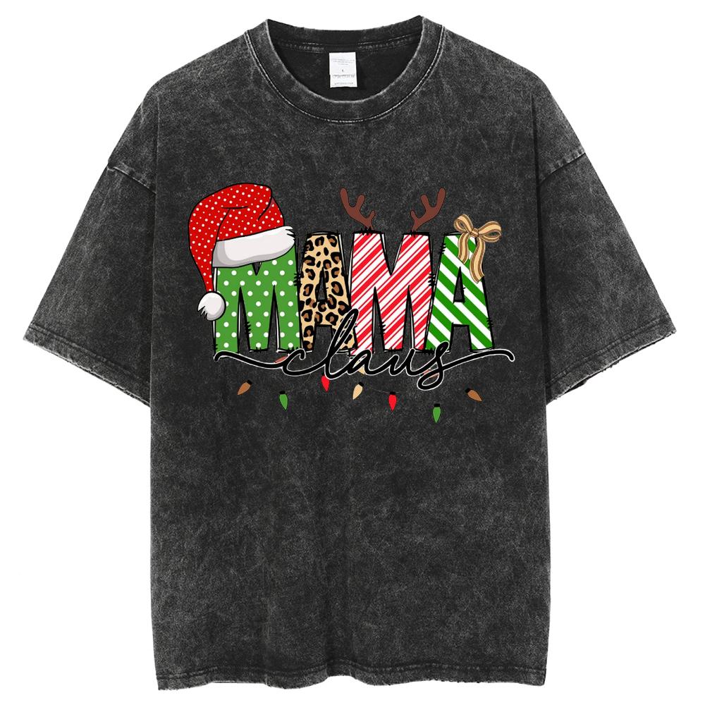 

День матери Мама Принт Письмо Женская стираная футболка Летняя распродажа Оверсайз Короткий рукав Унисекс Минималистичный топ S