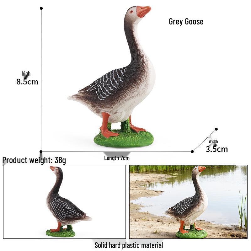 Solid White Swan Simulation Model Toy for Children s Cognitive Role-Playing