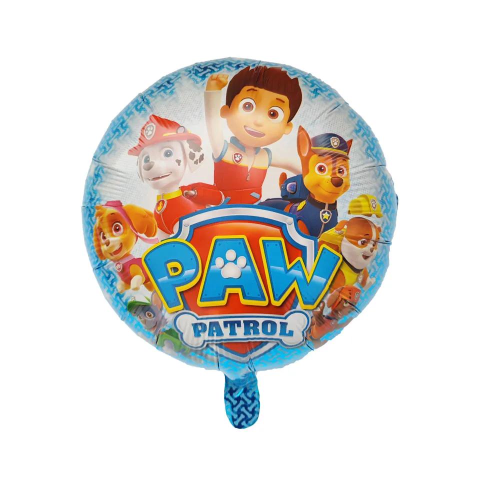 

10/50pcs Paw Patrol Balloon Round Heart Cartoon Dog Aluminum Film Children Birthday Party Decoration Helium Globos s Sensory Compression Bouncy 10pcs&18inch