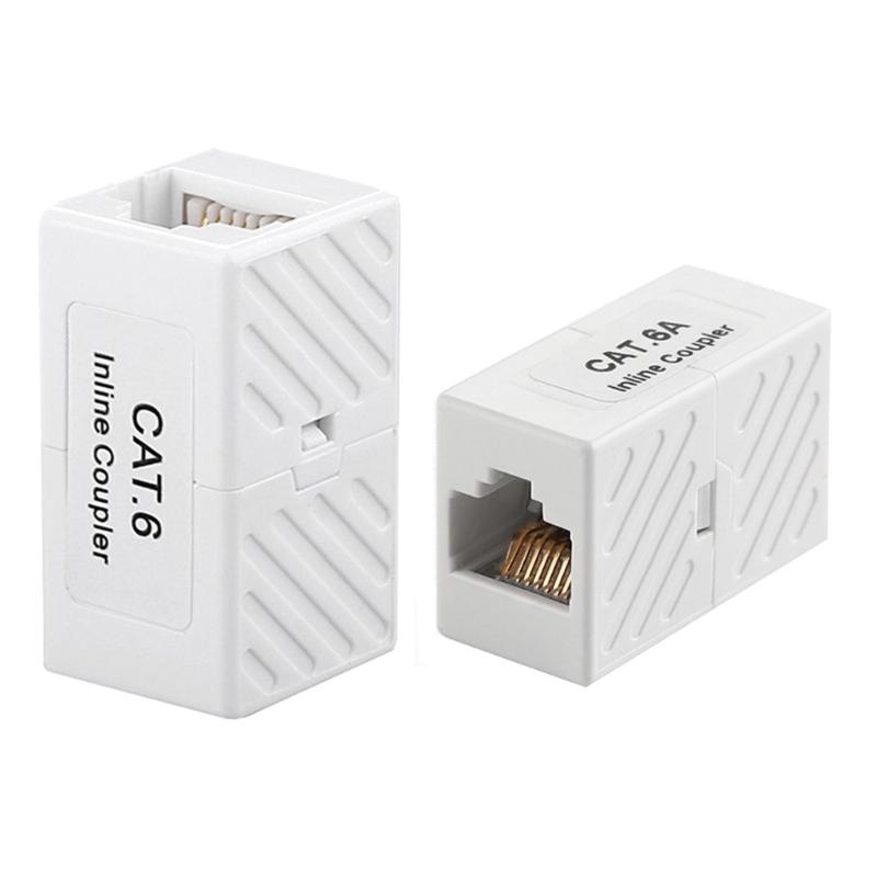 RJ45 Networking Connector Cat6 Cat6A Ethernet Cable Extender Inlined Coupler for Home Office Use For Multiple Devices