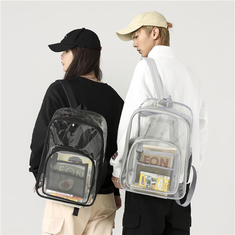 Large Capacity Transparent PVC Backpack for Students
