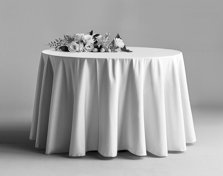 Round Catering Banquet Tablecloth 260Cm White